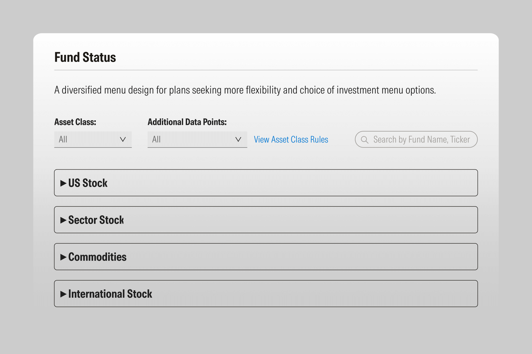 An illustration showing a core menu design interface in Plan Advantage.