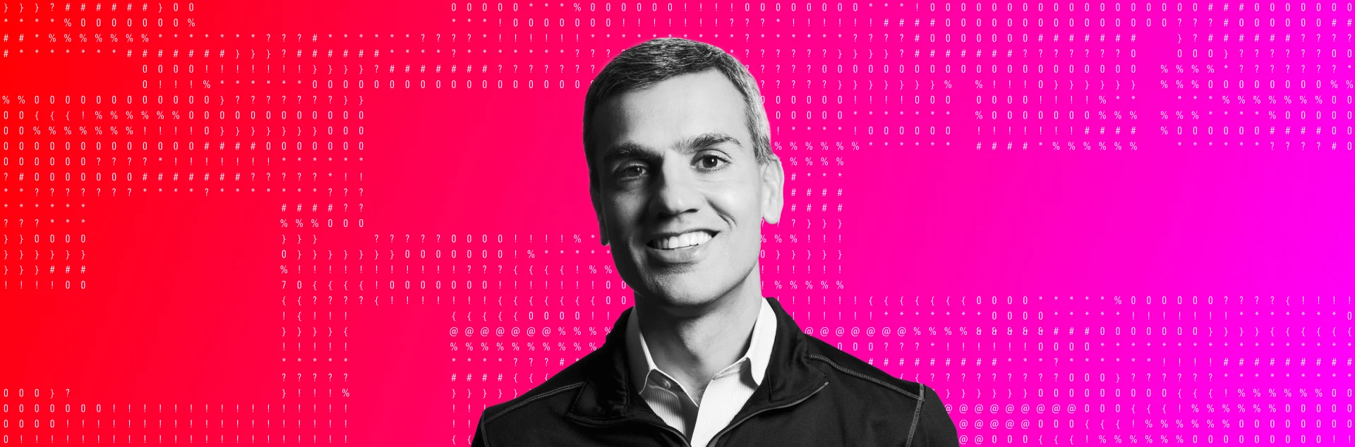 An image of Morningstar CEO, Kunal Kapoor, on top of a red to pink gradient

