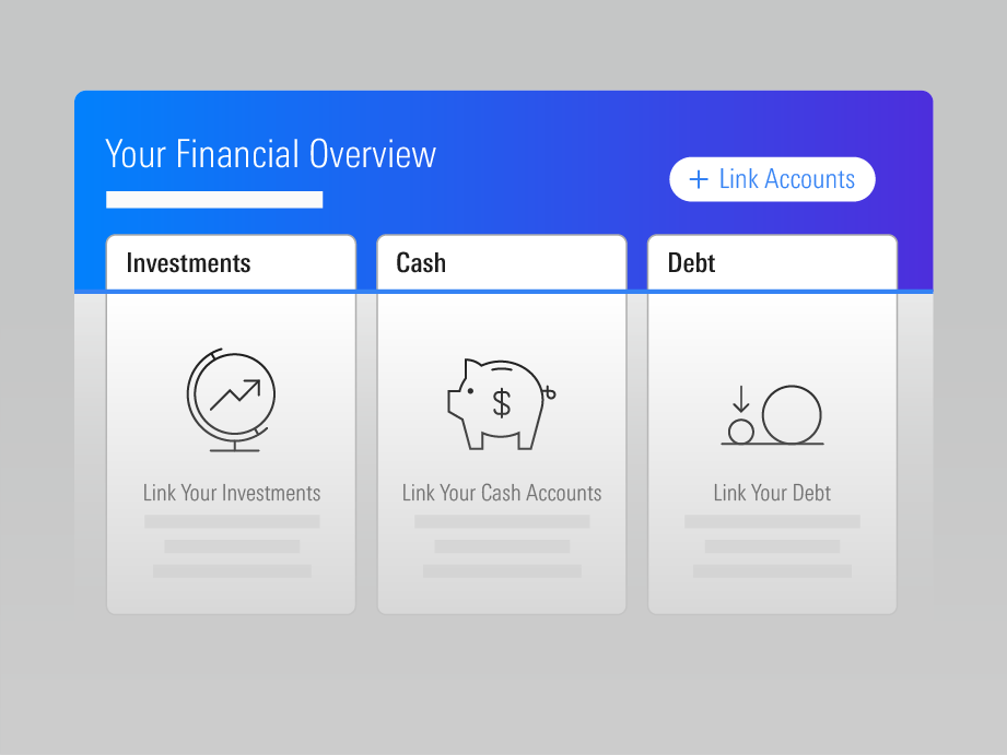 An illustration showing a financial overview interface in Personal Finance Builder.