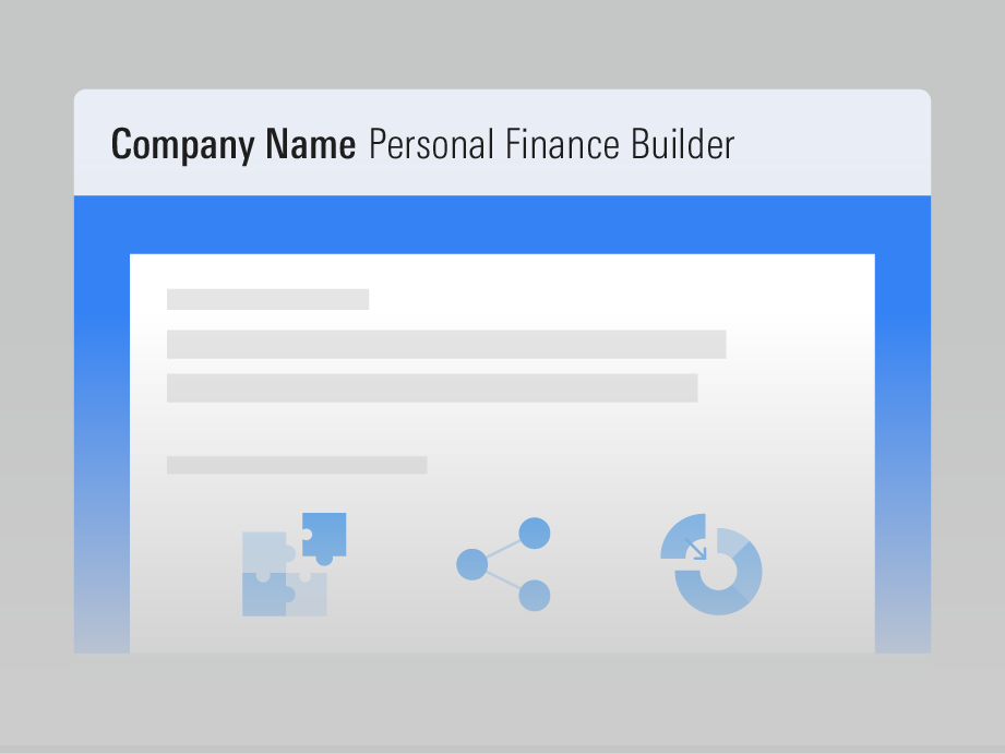 An illustration showing a co-branding interface in Personal Finance Builder.