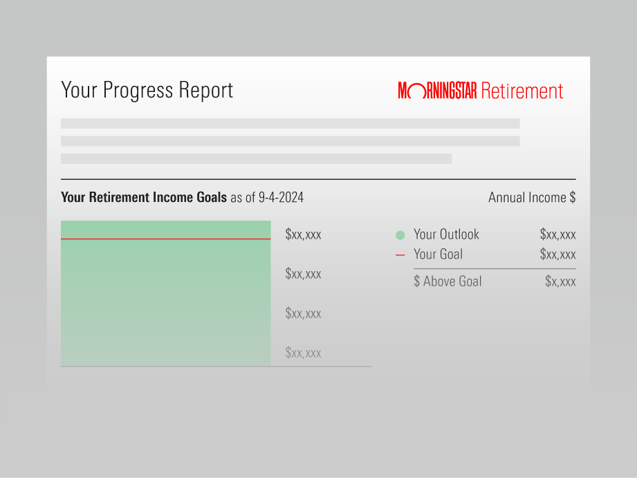 An illustration showing a progress report interface in Advisor Managed Accounts.